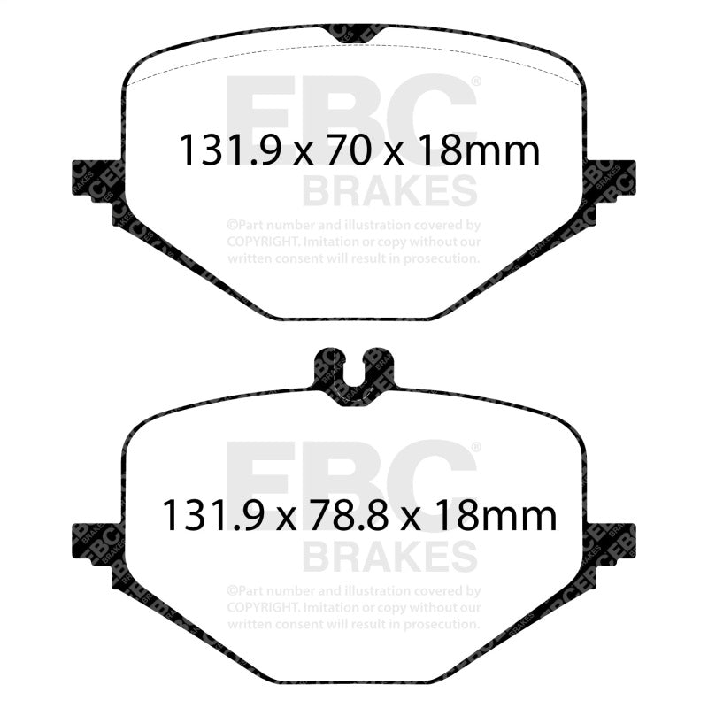 EBC DP42443R Yellowstuff Rear Brake Pads for 2019-2022 Mercedes-Benz G63 AMG and GLS Models