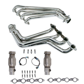BBK Performance 10-15 Chevrolet Camaro LS3 L99 Long Tube Exhaust Headers with Catalytic Converters - 1.75 inch Chrome Finish