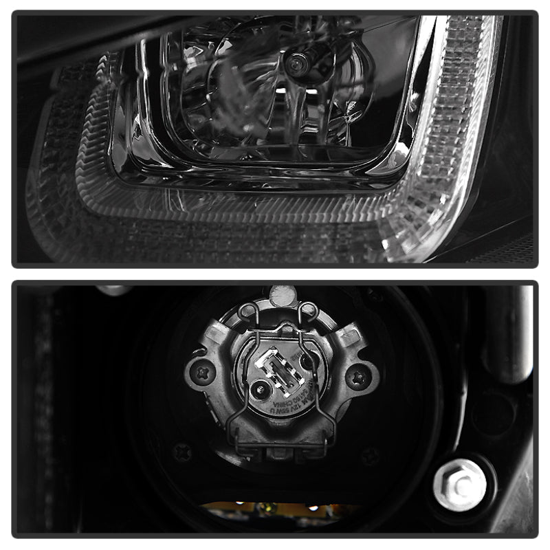 Spyder Volkswagen Golf VII 2014-2016 Projector Headlights with DRL LED and Red Stripe - Black Finish