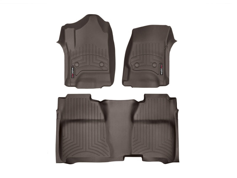 WeatherTech FloorLiner DigitalFit for GMC Sierra 1500 and Chevrolet Silverado 1500 - Front and Rear, Cocoa