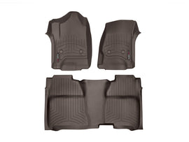 WeatherTech FloorLiner DigitalFit for GMC Sierra 1500 and Chevrolet Silverado 1500 - Front and Rear, Cocoa