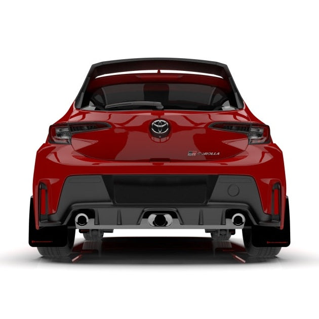 Rally Armor 23-25 Toyota GR Corolla Black Mud Flap with Light Blue Logo - Durable Polyurethane Protection