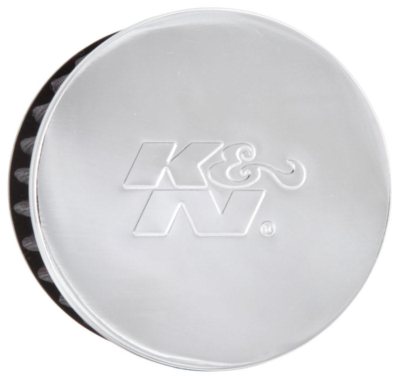 K&N Engineering 62-1460 Chrome Finish Rubber Base Crankcase Vent Filter, 1.5-inch Flange