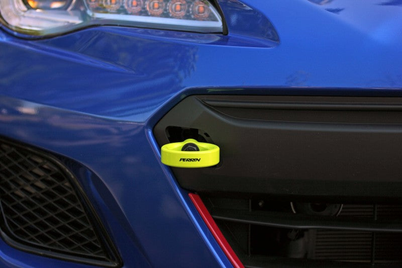 Perrin Performance Front Tow Hook Kit for Subaru WRX, BRZ, and Toyota 86 - Neon Yellow