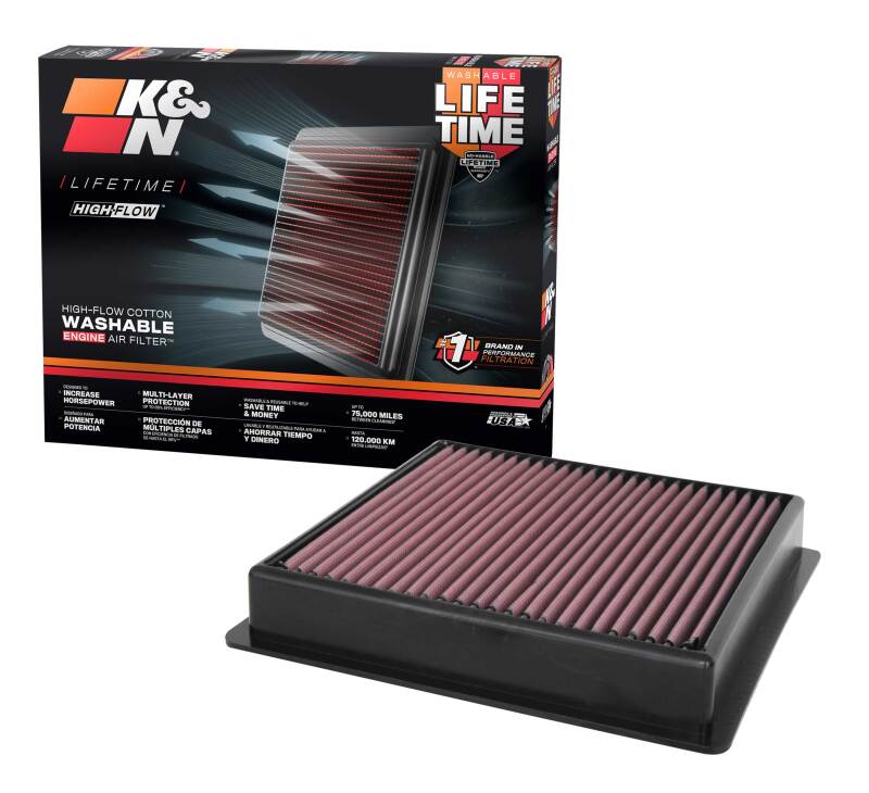 K&N Engineering High-Flow Replacement Air Filter for 2020 Ford F-250/F-350 Super Duty 6.2/6.7/7.3L V8