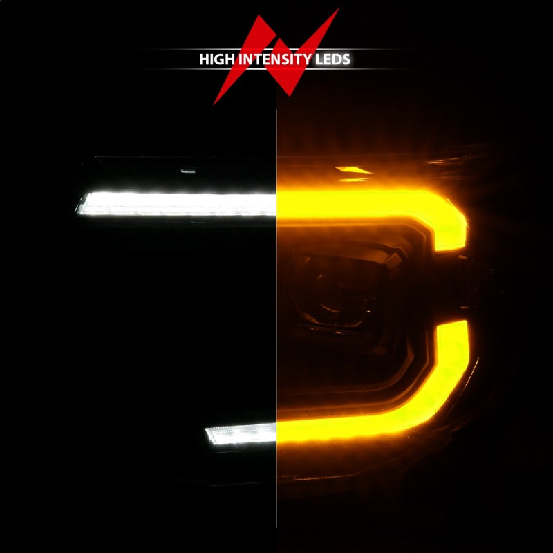 ANZO 12-15 Toyota Tacoma Projector Headlights with Light Bar Switchback Black Housing