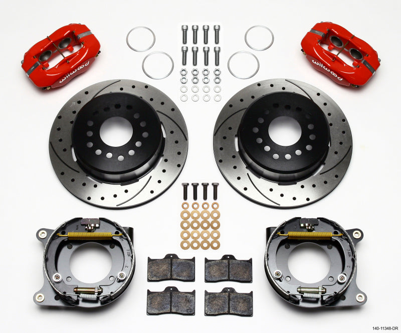 Wilwood Forged Dynalite P/S Park Brake Kit for 1955-1957 Chevrolet Bel Air * Red Finish, 12.19* Rotors, Four-Piston Calipers