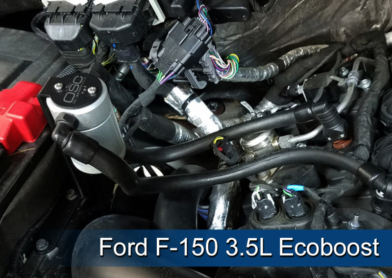 J&L JLT3016P-C 3.0 Passenger-Side Oil Separator for 2011–2026 Ford F-150 5.0L, Clear Anodized