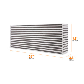 Mishimoto Universal Air-to-Air Intercooler Core - 20 x 7.8 x 3.5 inches for Automotive Performance