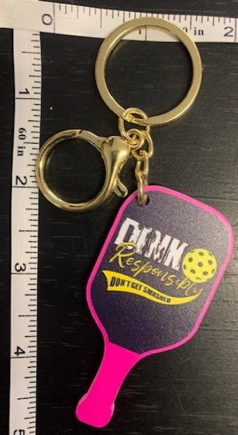 New Pickleball Paddle Keychain Dink Responsibly