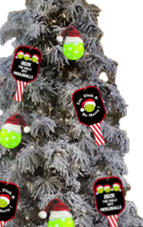 NEW! Pickleball Ornament with Santa Hat (non lighted)