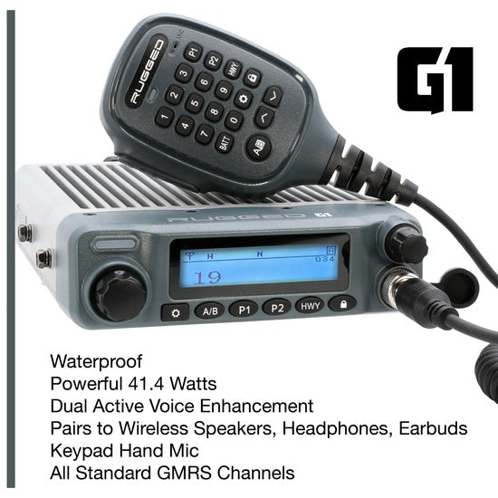 Rugged Radios Ford Bronco G1 Waterproof GMRS Mobile Radio Kit – 41 Watt Two-Way Communications System