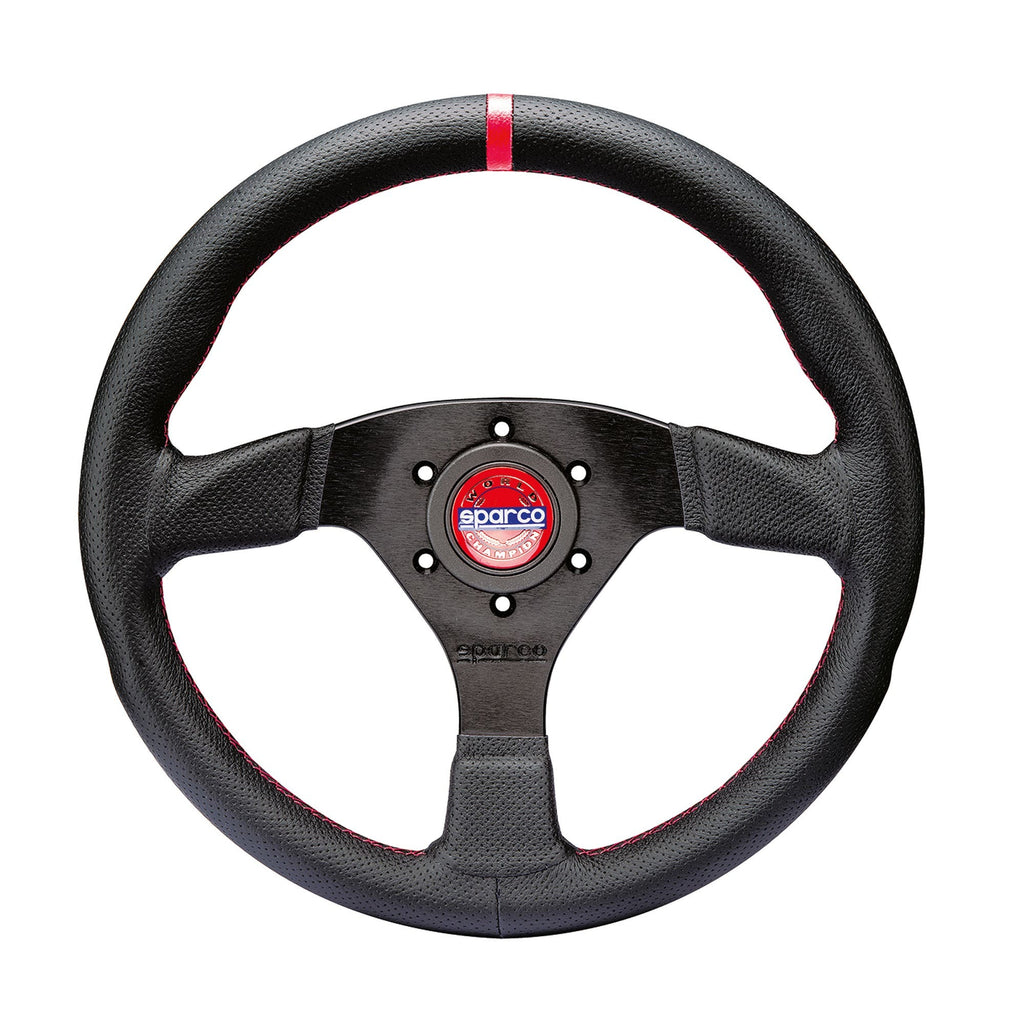 Sparco - R383 Champion Steering Wheel – Leather with Red Stitching
